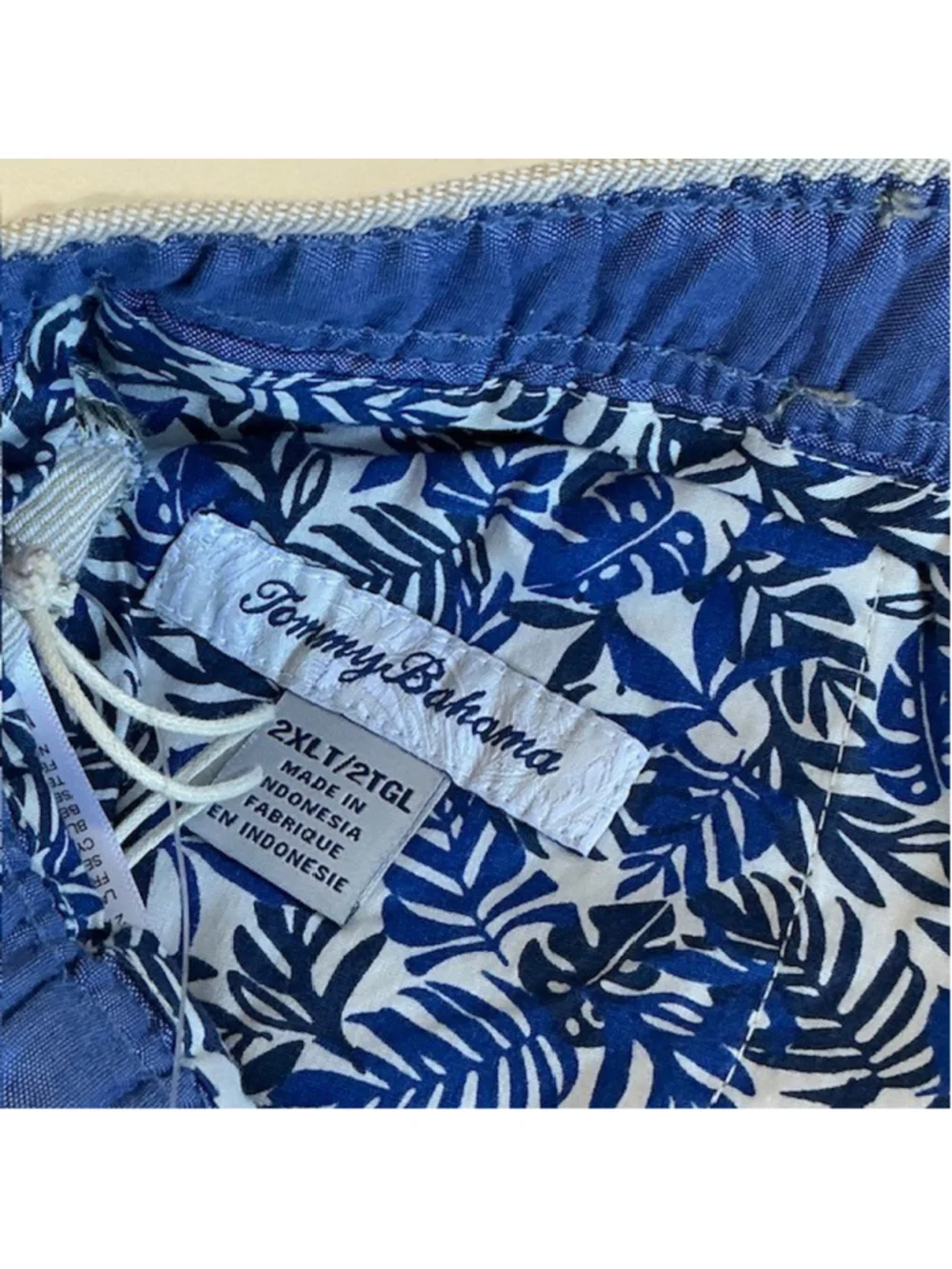 Tommy Bahama NWT Pants 2XLT Beach Coast Linen Blend Pull On Stone Khaki Men Tall